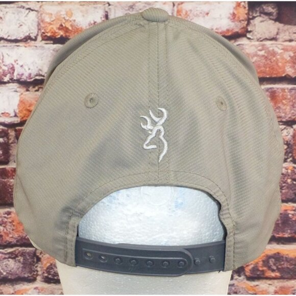 Browning Mens Gray Snapback Cap Polyester/Spandex Embroidered Logo Adjustable Fi - Picture 3 of 6